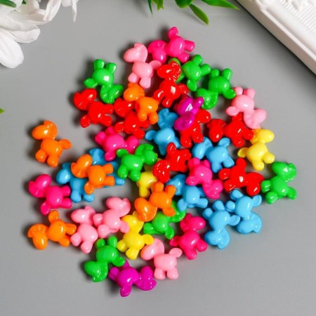 Beads for creativity plastic "Bright horses" set 60 pcs 1.5x1.5x0.6 cm-1