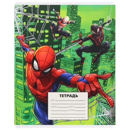 Notebook in a cage 24 sheets, 5 types of mix, embossing, cover coated cardboard, spider man-6