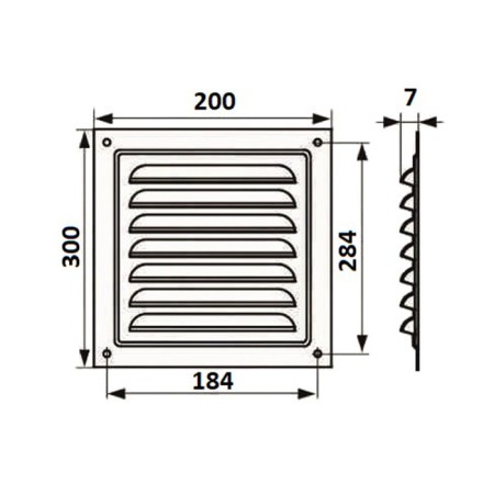 Ventilation grate Zein Lux RM2030, 200 x 300 mm, with a grid, metal, white-6
