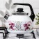A kettle with a whistle "Mosaic", 3 l, a fixed handle, white color, induction