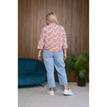 Female blouse, size 70, red color-4