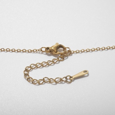 Pendant "rectangle", white color in gold, 40 cm-1