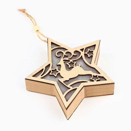 Suspension on a Christmas tree with light "Deer", 11.5 x 11 cm-3