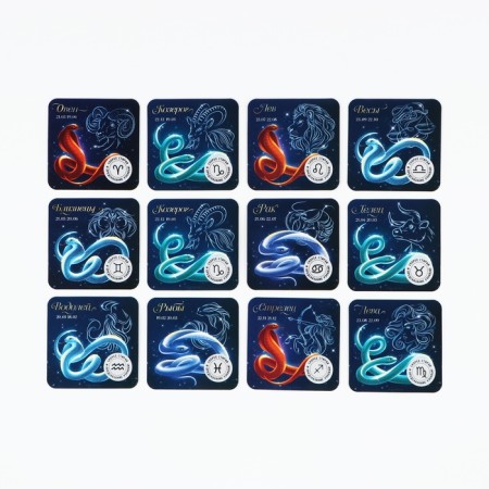Magnet with Scretch-layer "Zodiac Signs", mix-1