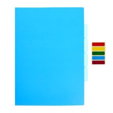 Folder-angle, A4, 150 μm, calligrata, 3 compartments, transparent, blue