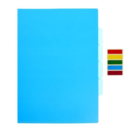 Folder-angle, A4, 150 μm, calligrata, 3 compartments, transparent, blue