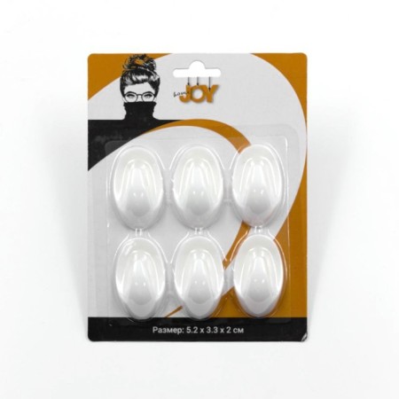 Self -adhesive hooks Joy Home, white plastic, 6 pcs