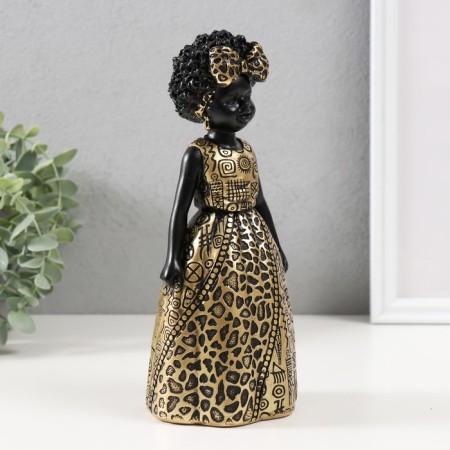 Souvenir Polystone "Baby from Africa, with a large bow" 9.5x7.7x21.5 cm-1
