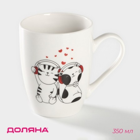 Porcelain share mug "Catet Melomanes", 350 ml, white color