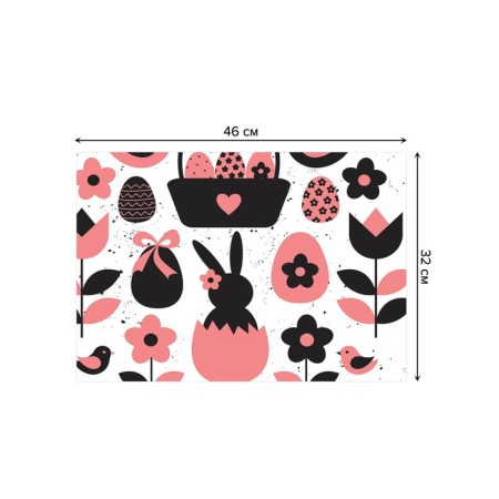Set of napkins for setting the table "Easter rabbit", rectangular, size 32x46 cm, 4 pcs-2