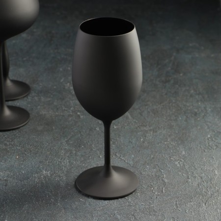 A set of glasses for the wine "Magnolia", 350 ml, black color-4