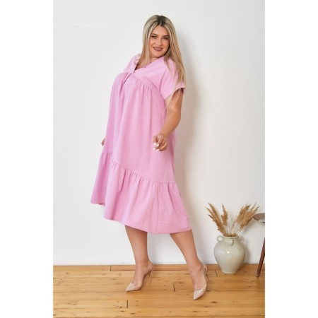 Women's dress, size 54, pink color-2