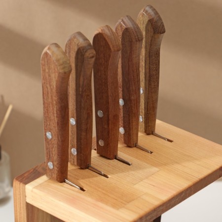 Adelica knives stand, birch, 18 × 13 × 30 cm-1