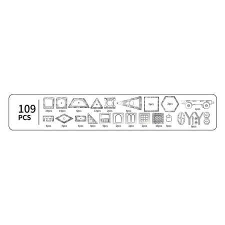 Magnetic designer "Magic figures", 109 parts-4