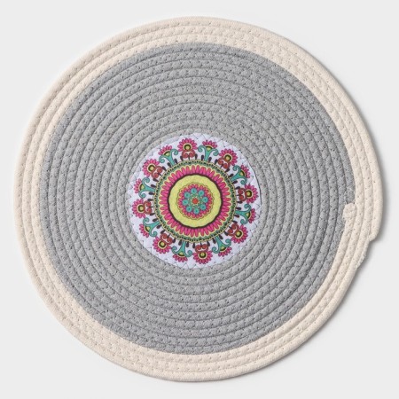 Serving napkin on the table “Mira”, D = 38 cm, gray color, Mix drawing-7