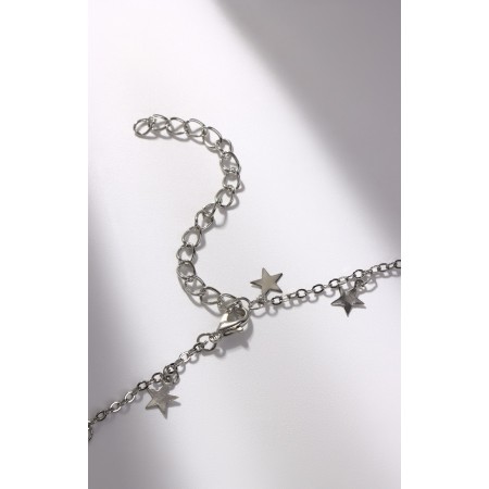 Metallica chocker stars, silver color, l = 30-3