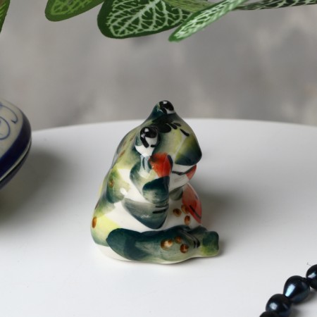 Souvenir toad, gzhel, color, 5.5x8 cm-1