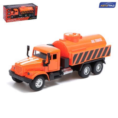Metal “fuel” truck, inertial, orange color
