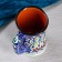 Rishtan ceramics mug "Flowers", 500 ml, blue mix