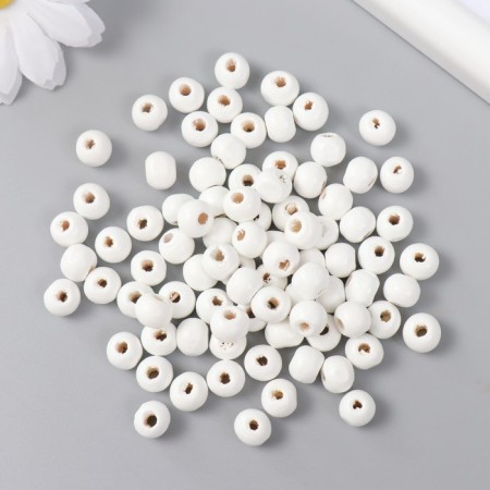 Beads for creativity tree "White" D-0.8 cm, set of 20 g-1