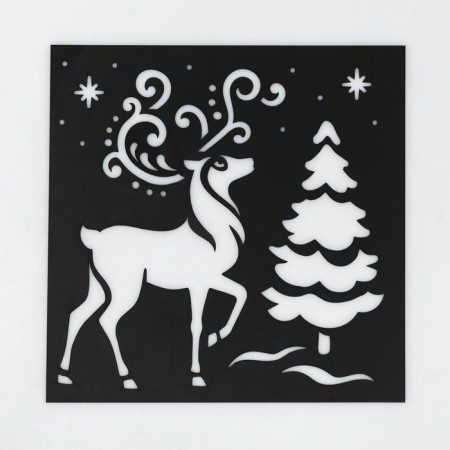 Stencil for creativity "Northern Deer", 15 x 15 cm, plastic-2