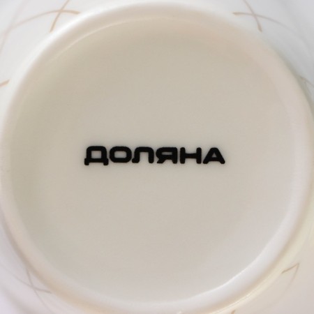 Porcelain share mug "Golden thread", 320 ml, white color-4