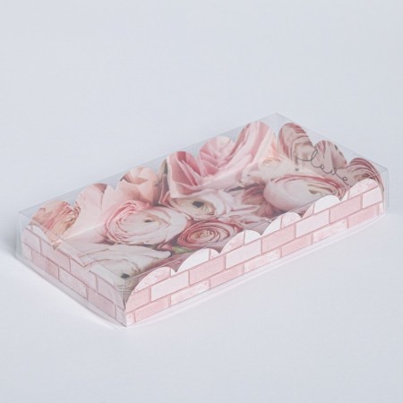 Cookie box, confectionery packaging with PVC lid, My Best Wishes, 21 x 10.5 x 3 cm-1