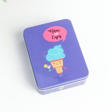 Casket Metal Rectangular "Ice Cream Adventures" mix 12x9x4 cm-2