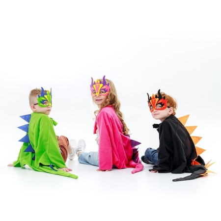 Carnival set "Pink Dragon", cloak and mask-4