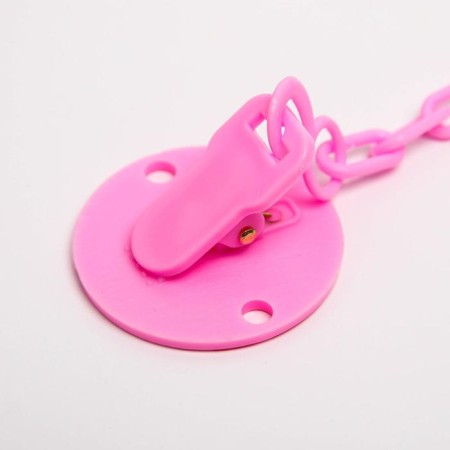 Holder for the nipple - dummies "meow", on the chain, pink color-3