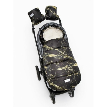Winter envelope Snowy Baby, height 105 cm, color marble/black