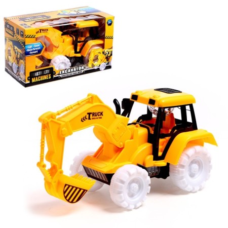 Excavator Truck, works on batteries, light and sound, yellow color