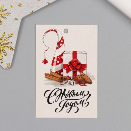 Cardboard Biro "Happy New Year. Cosiness" set 10 pcs (5 types) 4x6 cm-2