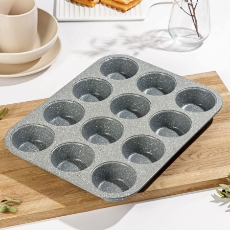 The form for baking "Elin marble. Cupcake ”, 35 × 26.5 × 3 cm, 12 cells, anti -stick coating, color gray color