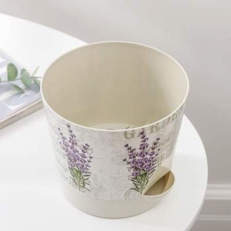 A pot for flowers with a basal watering “Nika deco. Lavender ", 1.6 l-3