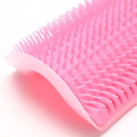 Massager - Cheskalka on an angle with cat mint for cats, size S, 13.5*9*5 cm, pink-4