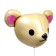 Foil ball 23 "Mishka's head", beige color