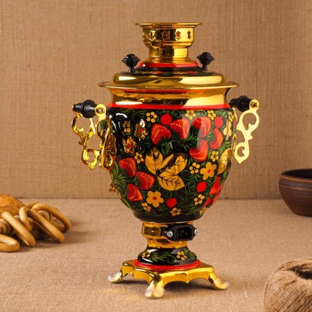 Samovar "Khokhloma", Stocky, 3 l, electric-2