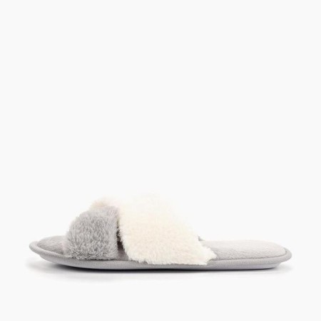 Slippers # 3 women, size 36.5, white-gray color-5