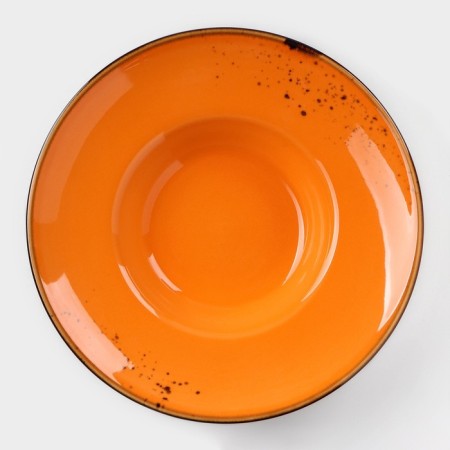 Porcelain plate for Magistro paste "Cerera", 160 ml, D = 21 cm, Orange color