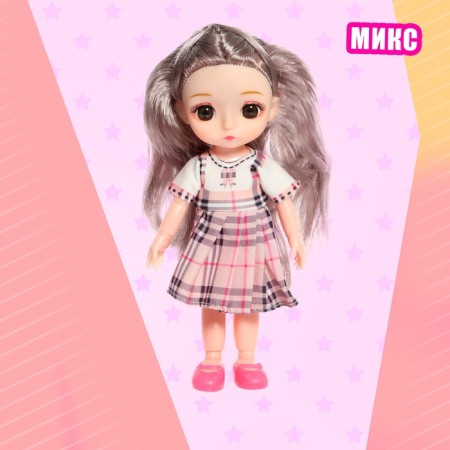 Fashionable hinge doll "Mika" in a dress, mix-4