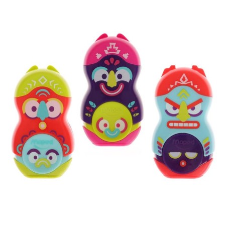 Zapochilok 1 hole with the Maped Loopy Fancy container, with an eraser, 2B1, mix