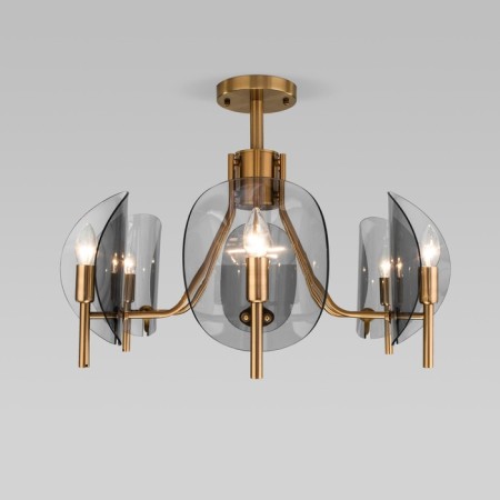 Ceiling chandelier with glass plafones ROCCO, 40W, E14, 67x67x47 cm-2
