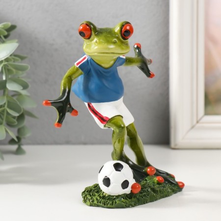 Souvenir Polystone Lac "Frog - footballer" 13x12x5 cm-1