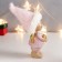 Souvenir Polystone "Baby-Angel in a pink, with a golden heart" 18x6.5x5 cm