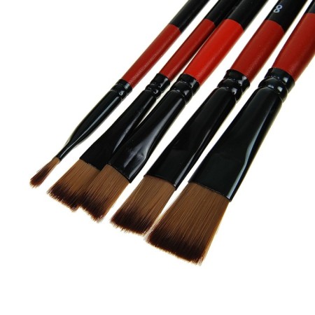 Set of brushes, nylon, flat, 5 pieces, straight-1