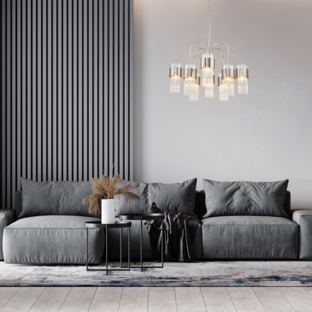 Suspended lamp 8x40W E14, size 75x75x111 cm-4