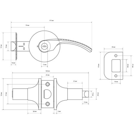 Standard latch 8510 PS BL, black, empty color-1