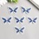 Decor for creativity Textile Embroidery "Blabochka White-blue" double wings 3.7x4.5 cm