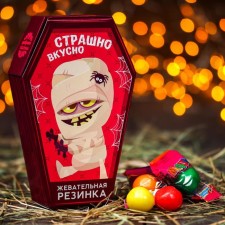 Хэллоуин Жевательная резинка «Страшно вкусно»: со вкусом тутти-фрутти, 47 г.